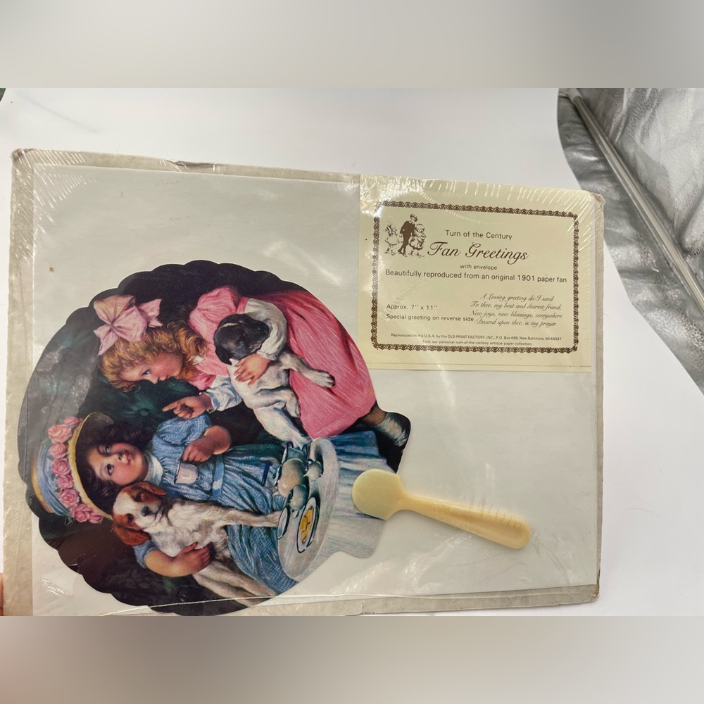 Turn of The Century Fan Greetings 1901 Vintage Old Print Factory 1970s  NEW